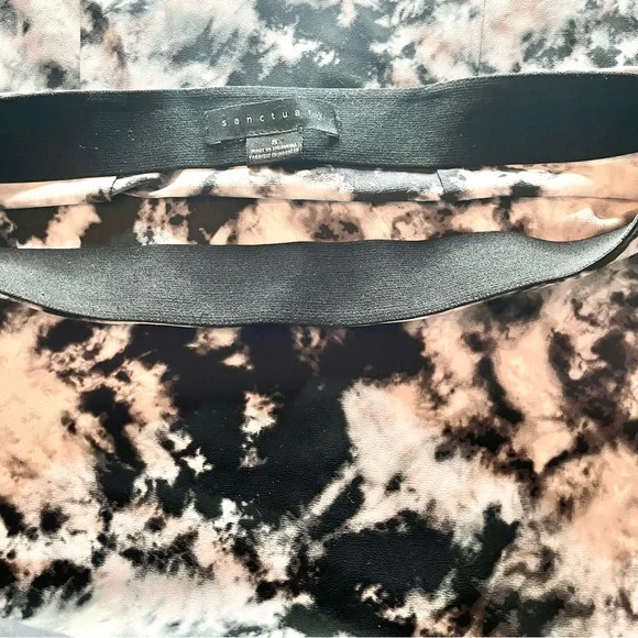 Sanctuary Black, White & Pink Tie Dye Patterned Midi Casual Spring Skirt - Picture 7 of 7